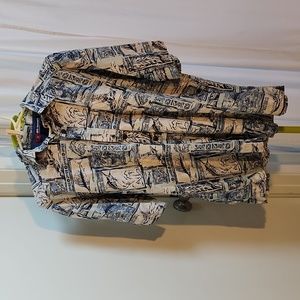 Mens short sleeve cotton/rayon fishing/tropical shirt size L by Reel Legends